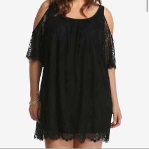 TORRID Insider Collection Black Lace Cold Shoulder Dress Womens 2X